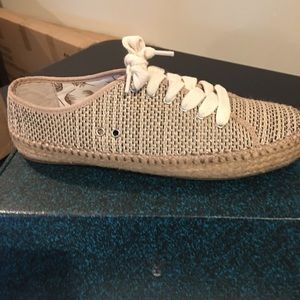 Denim twill lace-up Espadrilles